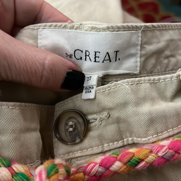 The GREAT. Tan Pant With Braided Belt 27 - Picture 7 of 10
